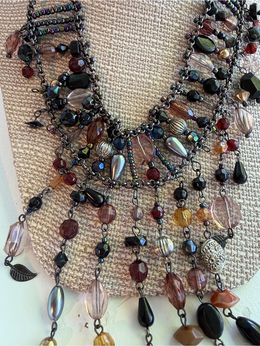 Handcrafted Multicolor Beaded Fringe Necklace - Women Jewelry